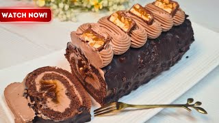 How to Make Snickers Roll with Peanut Frosting  Super Delicious Recipe [upl. by Drus800]