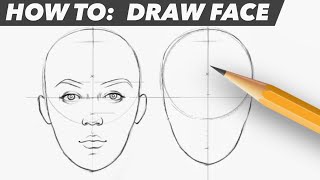 How To Draw Face  Easy Beginner Proportion Tutorial [upl. by Annorah]