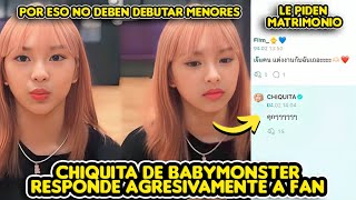 CHIQUITA DE BABYMONSTER RESPONDE AGRESIVAMENTE A FAN QUE LE PIDE MATRIMONIO [upl. by Ailalue102]