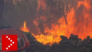 Incendi boschivi emergenza a Tremestieri Etneo Catania fiamme vicine alle case [upl. by Adham]