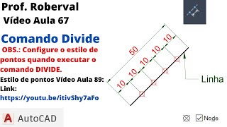 Aula 67  Comando Divide no AutoCAD [upl. by Leda]