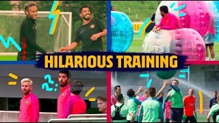 The most HILARIOUS Barça training exercises [upl. by Nylcsoj38]