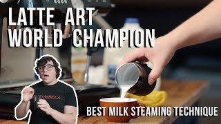 HOW TO STEAM MILK FOR LATTE ART featuring 2x Latte Art World Champion Lance Hedrick [upl. by Ellinnet49]