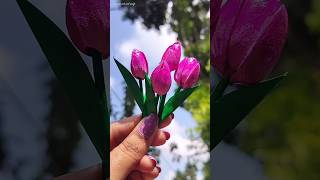 Diy tulip flower from pista shell 🌷shorts youtubeshorts diy tulip flowers viralvideo trending [upl. by Seyer]