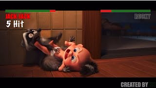 JackJack vs Raccoon Rocky  “Incredibles 2”  With Healthbars [upl. by Naiviv]