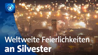 Silvesterfeierlichkeiten Die Welt begrüßt das Jahr 2024 [upl. by Seftton]