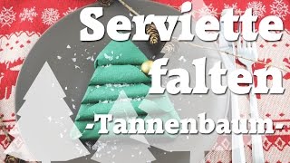 Serviette falten  Tannenbaum  Anleitung  Talude [upl. by Duleba]