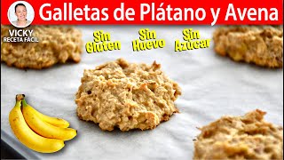 GALLETAS DE PLATANO Y AVENA  Vicky Receta Facil [upl. by Cortney]