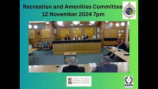 Recreation and Amenities Committee 12 November 2024 [upl. by Laina]