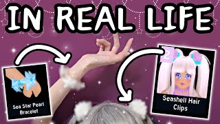 Seashell Hair Clips amp Sea Star Pearl Bracelet IRL  Royale High Cosplay [upl. by Angelica49]