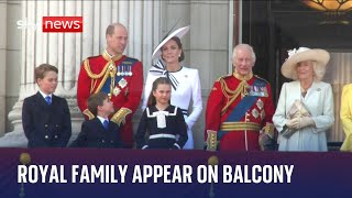 Trooping the Colour Kate and Royal Family appear on Buckingham Palace balcony for flypast [upl. by Anauqahc]