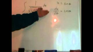 Integral 1sqrt1x2 dx trig substitution another problem [upl. by Aerdnaek683]