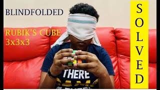 BLINDFOLDED attempt to solve 3x3x3 Rubiks Cube [upl. by Weismann]