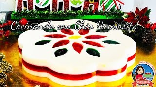 Gelatina de Noche Buena🌺🌺🌺🎊🎊🎅🏽🎄Navideña  sobre mesa Con 3 INGREDIENTES 🌺 [upl. by Ettenel305]