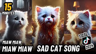 15 Minutes Miaw miaw miaw miaw Viral Song sad in Tiktok 2024😭 cat aicat catlover [upl. by Essiralc]