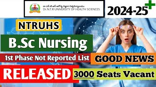 NTRUHS BSc Nursing Phase 1 Not Reported Candidates List RELEASED  Good News for Phase 2 Students [upl. by Brigitte915]