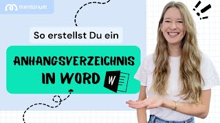 Anhangsverzeichnis in Word erstellen – in 2 Schritten amp weniger als 4 Minuten  Mentorium 👩‍🎓🧑‍🎓 [upl. by Preiser468]