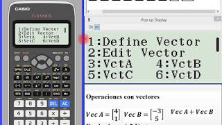 Operaciones con vectores utilizando la calculadora Casio fx991EX [upl. by Omarr]