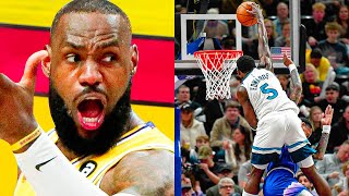 MOST NASTY NBA POSTERIZING DUNKS OF 2024  Edwards LeBron etc [upl. by Meris]