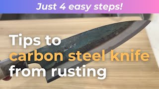 Tips to carbon steel knife from rustingknife sharpening🔪✨ [upl. by Derian452]