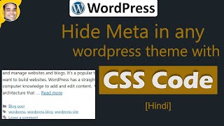 How to hide meta tags category in any wordpress theme with css code without plugin [upl. by Hanforrd]