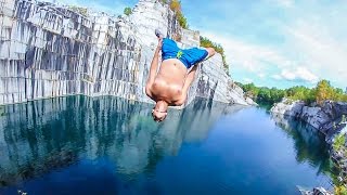 Vermont Quarry Cliff Jumping [upl. by Tnairb]