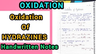 Oxidation of Hydrazines  OxidationMSc 3 Sem [upl. by Carissa]