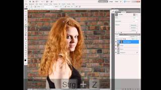 Photoshop Tutorial  CS56  Hintergrund einfügen und Model  Haare freistellen  22 [upl. by Nyladnor577]