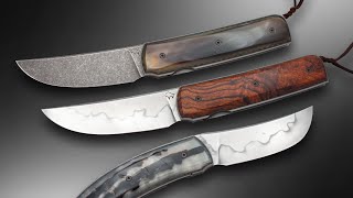 Forged Japanese Styled Knives by the Maker Guy Poggetti  Triple Knife Review  Carbon Steel Hamon [upl. by Agnew462]