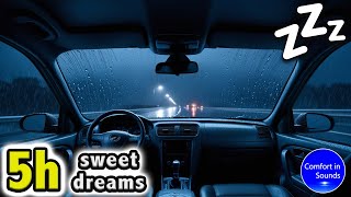 5h Version  Night Car Ride and Gentle Rain ASMR  NO MID ADS  White Noise to Sleep [upl. by Ney164]