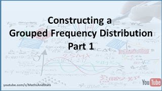 Grouped Frequency Distributions Constructing a Grouped Frequency Distribution  Example 1 Part 1 [upl. by Ndnarb]