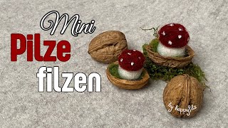 Filzanleitung Mini Pilze  Filzen für Anfänger  Filzen mit der Nadel  Needle Felting Tutorial [upl. by Waylon]