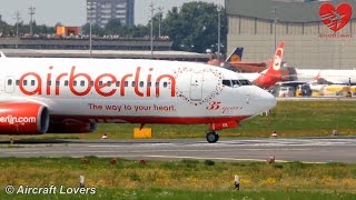 35 Years Air Berlin B737 DABKK Takeoff  Germany BerlinTegel 150714 [upl. by Esojnauj]