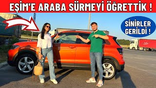 EŞİME ARABA SÜRMEYİ ÖĞRETTİK  SİNİRLER GERİLDİ [upl. by Rillings]