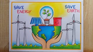 World Energy Conservation Day Poster drawing How to Save Energy DrawingEnergy Conservation drawing [upl. by Airamasor763]