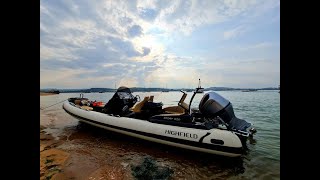 Highfield Sport 800  Rigid Inflatable Hull  SP800 Champagne Details and Honda BF250 [upl. by Cleti]