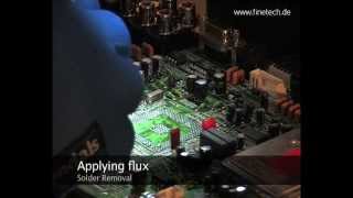 Contactless residual solder removal  Finetech Rework Station [upl. by Fredela605]