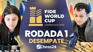 Copa do Mundo de Xadrez 2023  Rodada 1 DESEMPATE  VAMO BRASIL [upl. by Nyvets]