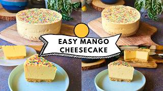 Eggless Mango Cheesecake  No Baking No Steaming  Easy mango dessert Recipe MadhavisKitchen [upl. by Polard581]