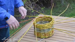 How to Weave a Willow Basket  parts 3 amp 4 [upl. by Ahsurej]