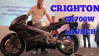 Crighton CR700W Superbike world launch event with start up [upl. by Auqeenwahs]