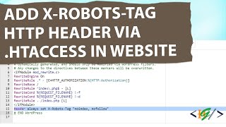 How to Add XRobotsTag HTTP Header using htaccess file in Website  WordPress  PHP [upl. by Larochelle]