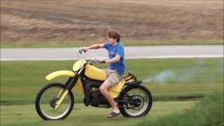 First Ride on the 1977 Yamaha Yz250 Sketchy [upl. by Arlene]