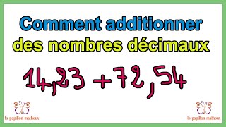 Comment additionner des nombres décimaux CM1  CM2 [upl. by Brigette]