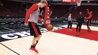 Lauri Markkanen Shows Off Football Skills [upl. by Akiret]