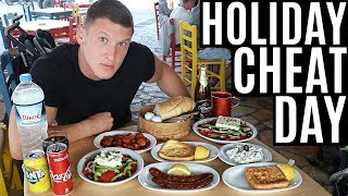 CHEAT DAY ON HOLIDAY  IIFYM Full Day of Eating in Greece [upl. by Allyn]