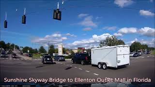 Sunshine Skyway Bridge to Ellenton Outlet Mall in Florida [upl. by Noryak]