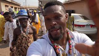 This is my favorite part of the Voodoo Festival Walking the streets of Ouidah with Daagbo [upl. by Landrum]