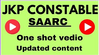 GK  SAARC  JKP Constable  One Shot special gyan [upl. by Spooner]