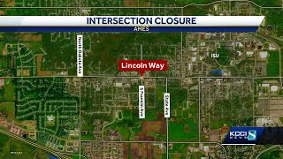 Lincoln Way Franklin Avenue intersection in Ames to close for the week [upl. by Nylekoorb]